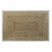 Matta DKD Home Decor Scandi Polyester Bomull Vit Ljusbrun Jute 1