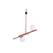 Taklampa DKD Home Decor Rd Svart Gyllene Vit (64 x 20 x 120 cm)