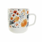 Koppar DKD Home Decor Porslin Bl Orange (380 ml) (12 x 8,5 x 9,