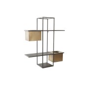 Bokhylla DKD Home Decor Svart Metall Koppar 2 Hyllor (50 x 16 x