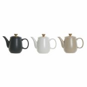 Tekanna DKD Home Decor Vit Beige Naturell Mrkgr Gummitr Plast