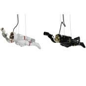 Taklampa DKD Home Decor Svart Vit Harts 220 V 50 W (46 x 14.5 x