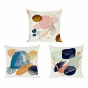 Kudde DKD Home Decor Plast Bl Grn Multicolour Rosa Rektangulr