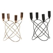 Kandelaber DKD Home Decor Svart Gyllene Metall Modern 20 x 20 x