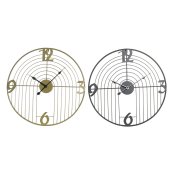 Vggklocka DKD Home Decor Svart Gyllene Metall Modern 45 x 3 x 4