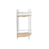 Vinkelhylla DKD Home Decor Naturell Bambu Rostfri krommetall 2 H