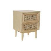 Nattduksbord DKD Home Decor Naturell Rattan Paulowniatr (43 x 3