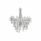 Taklampa DKD Home Decor Vit Metall Plast 40 W Romantisk Avskalad