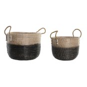 Korg - set DKD Home Decor Naturell Gr Sjgrs (41 x 25 x 42 cm)