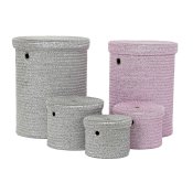 Multifunktionell korg DKD Home Decor Gr Rosa polypropen 42 x 42
