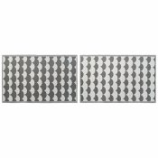Matta DKD Home Decor Gr Vgor Vit (2 antal) (120 x 180 cm)