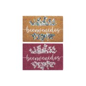 Drrmatta DKD Home Decor Gr Rosa Brun Gummi Vit 2 antal Kokosfi