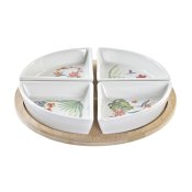 Tilltuggsset DKD Home Decor Vit Multicolour Naturell Bambu Steng