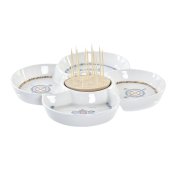 Snacksbricka DKD Home Decor Bl Naturell Bambu Stengods Medelhav