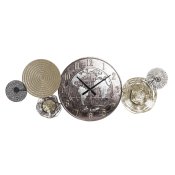 Vggklocka DKD Home Decor Gyllene Metall Vrldskarta (121 x 9,5