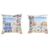 Kudde DKD Home Decor Strand Polyester Aluminium Multicolour Mede