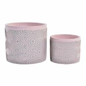 Set med planteringskrl DKD Home Decor Cement 2 Delar 2 antal (1