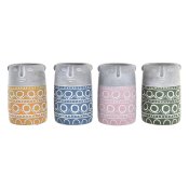 Kruka DKD Home Decor Ansikte Bl Rosa Cement Grn Gul (12 x 12 x