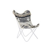Trdgrdssoffa DKD Home Decor Vit Svart Jrn 74 x 65 x 90 cm