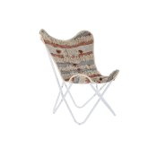 Trdgrdssoffa DKD Home Decor Vit Orange Jrn 74 x 65 x 90 cm