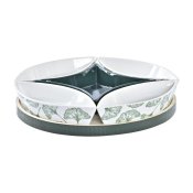 Tilltuggsset DKD Home Decor Tr 22 x 22 x 1 cm Blad Grn Stengod