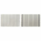 Matta DKD Home Decor 120 x 180 x 0,75 cm Gr Polyester Vit Frans