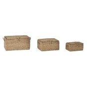 Korg - set DKD Home Decor Med lock Naturell Jrn Sjgrs (50 x 3
