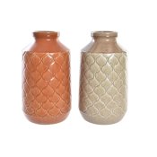 Vas DKD Home Decor Porslin Orange Grn (20 x 20 x 35 cm) (2 anta