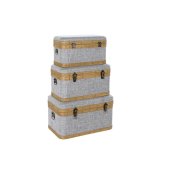 Koffertset DKD Home Decor 60 x 36 x 34 cm Naturell Gr Tr