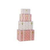Koffertset DKD Home Decor Polyuretan Tr MDF (60 x 35 x 41 cm)