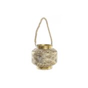 Lykta DKD Home Decor 26,5 x 26,5 x 22 cm Antikbehandlad Glas Gyl
