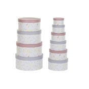 Set med stapelbara frvaringsldor DKD Home Decor Virgok Rnder