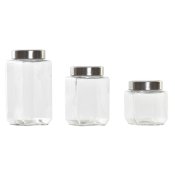 Uppsttning med 3 Burkar DKD Home Decor 750 ml 8,5 x 8,5 x 18 cm