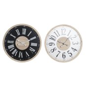 Vggklocka DKD Home Decor Svart MDF Vit (60 x 4,5 x 60 cm)