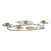 Kandelaber DKD Home Decor Speglar Gyllene Metall Mint Waterlily