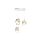 Taklampa DKD Home Decor Vit Ljusbrun 220 V 50 W (38 x 38 x 75 cm