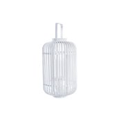 Lykta DKD Home Decor Glas Vit Bambu (28 x 28 x 47 cm)