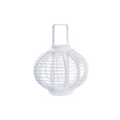 Lykta DKD Home Decor Glas Vit Bambu (35 x 35 x 29 cm)