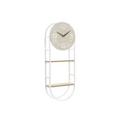Vggklocka DKD Home Decor Naturell Metall MDF Vit (25,5 x 11,5 x