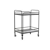 Zsrkocsi DKD Home Decor Svart Metall Glas 60,5 x 40,5 x 75,5 cm