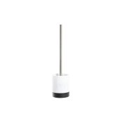 Toalettborste DKD Home Decor Vit Svart Harts Rostfritt stl Marm