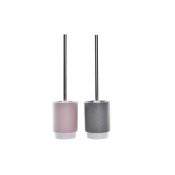 Toalettborste DKD Home Decor Gr Rosa Silvrig Ljusrosa Metall Al