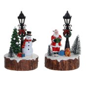 Prydnadsfigur DKD Home Decor LED Ljus Harts Sngubbe (9 x 9 x 13