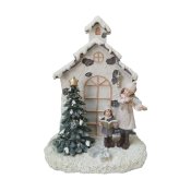 Julgranskula DKD Home Decor Harts Hus (16,5 x 9 x 21 cm) (2 anta