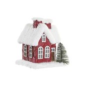 Miniatyrhus DKD Home Decor Vit Rd 17 x 16,5 x 17 cm (2 antal)