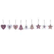 Juldekorationer DKD Home Decor Polyester (22 x 8 x 1 cm) (3 anta