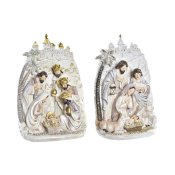 Julkrubba-set DKD Home Decor Gyllene Krm Harts Multicolour (18