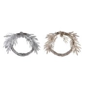 Julkrans DKD Home Decor Metall Polyester (50 x 6 x 40 cm) (2 ant