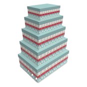 Set med stapelbara frvaringsldor DKD Home Decor Multicolour Pa