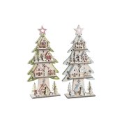 Julgran DKD Home Decor Rd Trd Bl Rosa Tr Grn (23 x 9 x 47 c